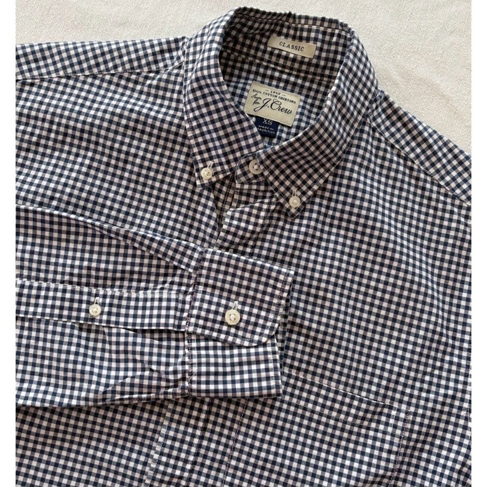 J. Crew Classic Gingham Button Down‎ Shirt Men's XS Long Sleeve Cotton Preppy